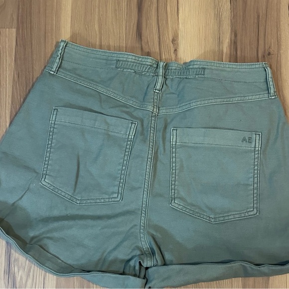 American Eagle Outfitters High Waist Olive Shorts - Picture 2 of 3